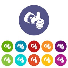 Poster - Election thumb up icons color set vector for any web design on white background