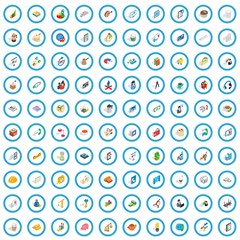 Poster - 100 business startup icons set in isometric 3d style for any design vector illustration