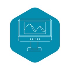 Aufkleber - Photo on computer monitor icon. Outline illustration of photo on computer monitor vector icon for web