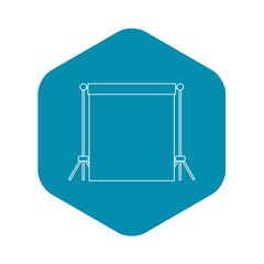 Poster - Backdrop stand with backdrop icon. Outline illustration of backdrop vector icon for web