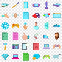 Poster - Business app icons set. Cartoon style of 36 business app vector icons for web for any design