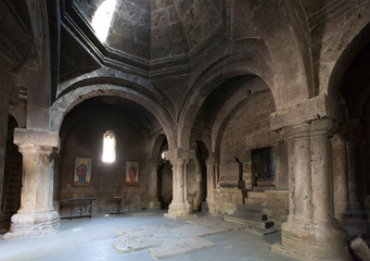 Wall Mural - The interior of the old church in Ancient Haghartsin monastery.  Armenia