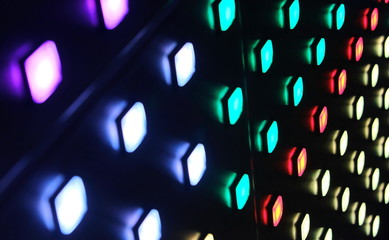 Wall Mural - colorful light buttons in a grid