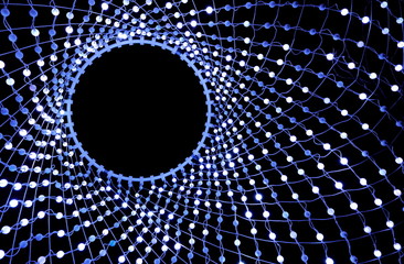 Wall Mural - Colorful lights in a circle shaped net