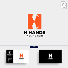 Wall Mural - minimal H letter, initial hand logo template vector illustration icon element