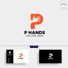 Wall Mural - minimal p letter, initial hand logo template vector illustration icon element