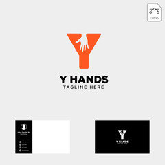 Wall Mural - minimal y letter, initial hand logo template vector illustration icon element