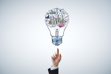 Poster - Hand drawing business idea concept.