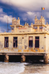 Wall Mural - Lovely Evening at Mondello, Sicily on Italy, in South Europe. Landscape Travel Picture