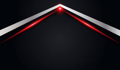 Poster - abstract arrow metallic red shiny color black frame layout modern tech design vector template background