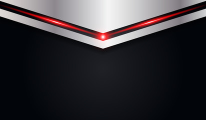 Poster - abstract arrow metallic red shiny color black frame layout modern tech design vector template background