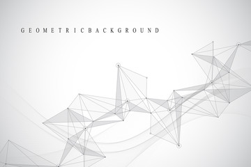 Poster - Big data visualization. Graphic abstract background communication. Perspective backdrop visualization. Analytical network visualization. Vector illustration.