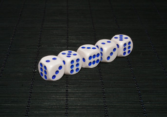 dice isolated on black background