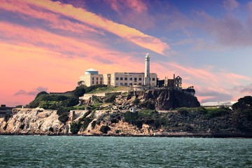 Wall Mural - Alcatraz sunset