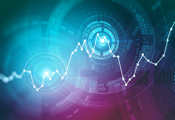 Poster - Blue and purple graph and hud interface