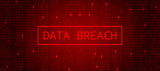 Fototapeta Konie - Digital Binary Code on Dark Red BG. Data Breach