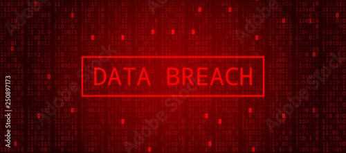 Cuadros en Lienzo Digital Binary Code on Dark Red BG. Data Breach