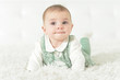 © aletia2011 - Cute little baby girl on white blanket