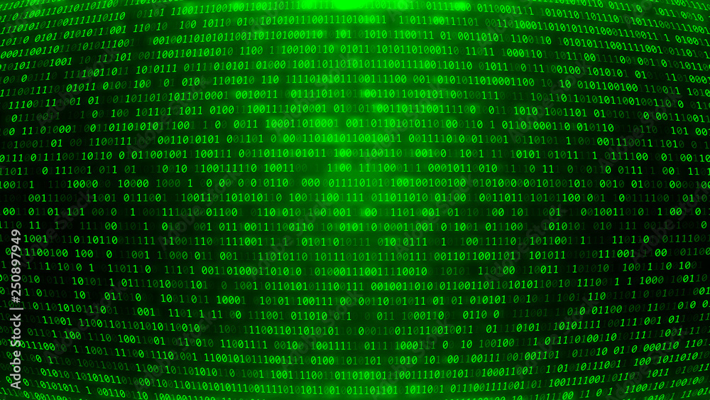 Green Binary Code BG. Coding or Hacking Concept. Stock Vector | Adobe Stock