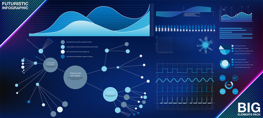 Poster - Modern modern infographic vector template with statistics graphs and finance charts. Diagram template and chart graph, graphic information visualization illustration