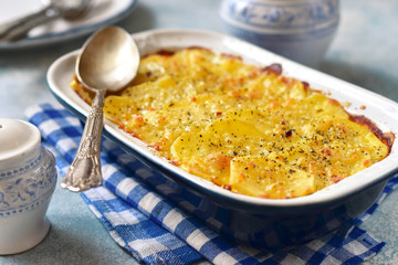 Wall Mural - Potato celery gratin with cheese.