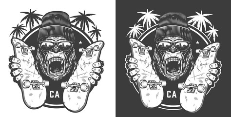 Wall Mural - Vintage skateboarding summer logotype