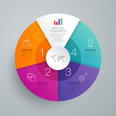 Sticker - Infographics design vector and business icons with 4 options.