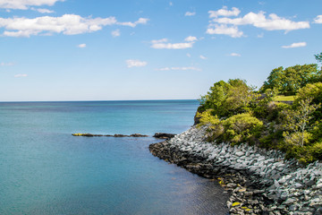 Wall Mural - ocean view from the cliff walk in Newport Rhode Island