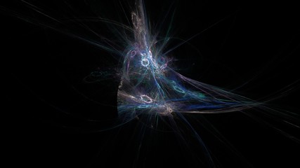 Aufkleber - Fantasy chaotic colorful fractal pattern. Abstract fractal shapes. 3D rendering illustration background or wallpaper