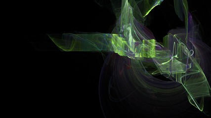 Aufkleber - Fantasy chaotic colorful fractal pattern. Abstract fractal shapes. 3D rendering illustration background or wallpaper