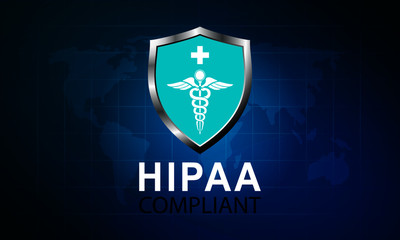 vector illustration of healthcare information portability and accountability act (hipaa) compliant. 