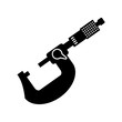 Micrometer Precision black icon, simple and trendy flat style isolated on white background - vector