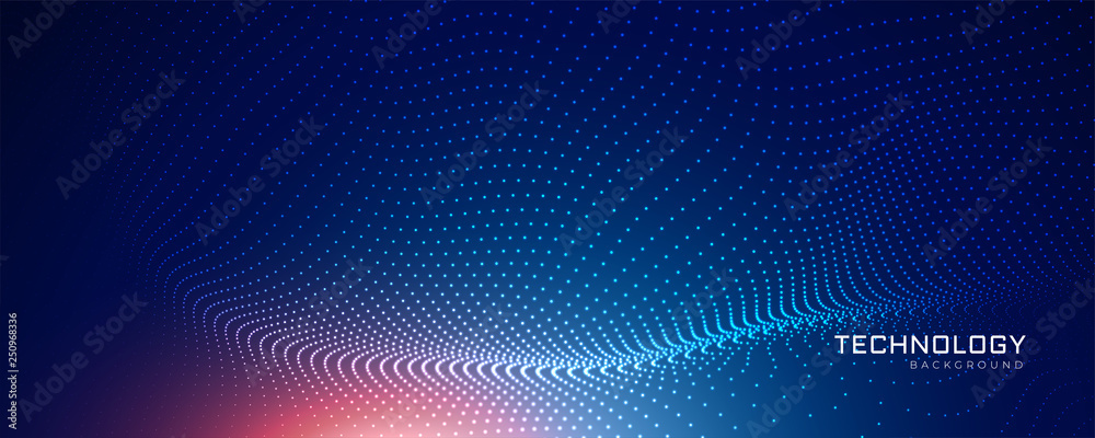 abstract blue technology particle background - obrazy, fototapety, plakaty 
