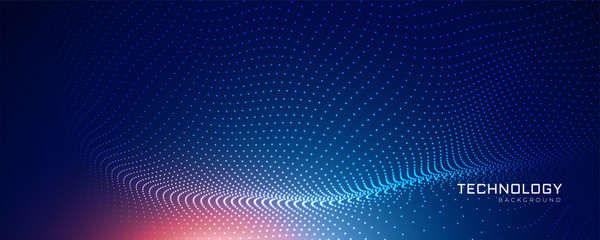 Poster - abstract blue technology particle background