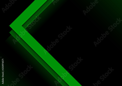 Abstract Background with Green Geometric Elements - Modern Illustration on Bl...