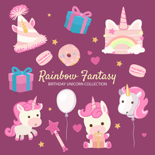 Rainbow Fantasy Birthday Unicorn