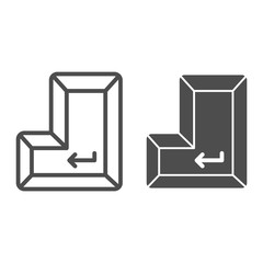 Fototapete - Enter key line and glyph icon. Enter button vector illustration isolated on white. Keyboard outline style design, designed for web and app. Eps 10.