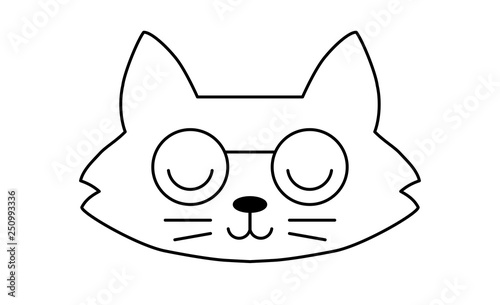 Cute Cartoon Cat Icons Adobe Stock でこのストックイラストを購入して 類似のイラストをさらに検索 Adobe Stock