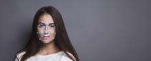 Futuristic And Technological Scanning Of Face For Facial Recognition