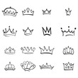 © credon2012 - Vector crown logo. Hand drawn graffiti sketch and signs collections. Black brush line isolated on white background