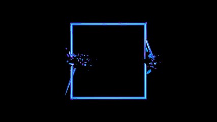 Poster - Abstract 3d animation of broken square, motion design, cracked shape, 4k video with alpha matte