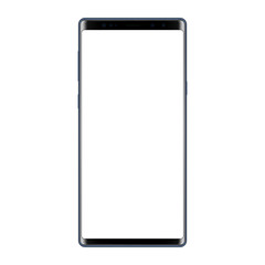 modern frameless cellphone mockup with blank screen isolated on white background - front view. vecto