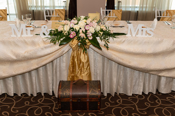 Floral Arrangement at Bride and Groom Table