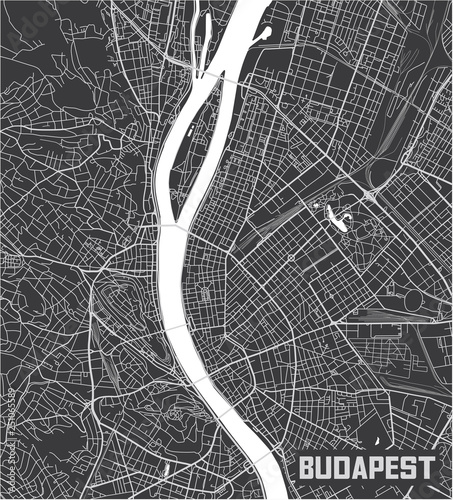 Fotografía Minimalistic Budapest city map poster design.