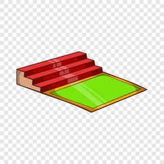 Poster - Small football stadium icon in cartoon style isolated on background for any web design 