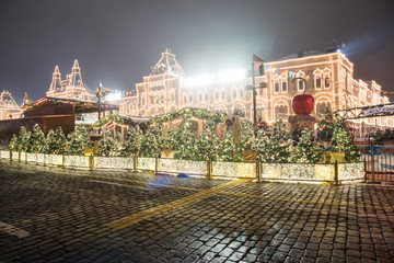 Moscow, Russia - December 29, 2018: Red Square. Winter Moscow before Christmas and New Year.