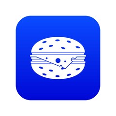 Wall Mural - Cheeseburger icon digital blue for any design isolated on white vector illustration