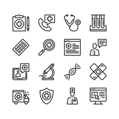 Poster - medical icons set. medicine, healthcare concepts. pixel perfect. thin line design. vector line icons
