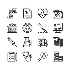 Poster - healthcare icons set. medicine, medical concepts. pixel perfect. thin line design. vector line icons