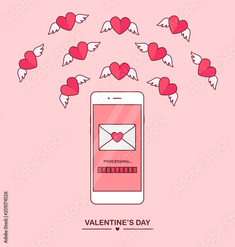 Valentine S Day Ilration Send Or Receive Love Sms Letter